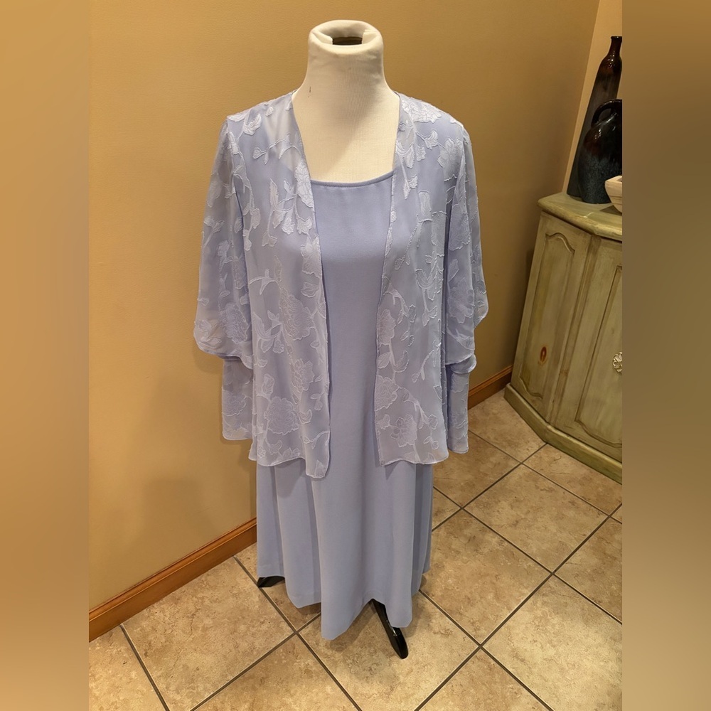 Blair Dress with Lace Jacket Lavender Lined Size 14